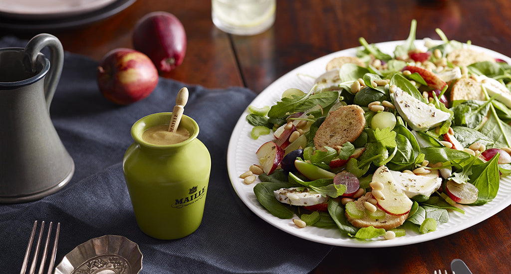 Chevre Apple Salad with Rosemary Honey Mustard Dressing