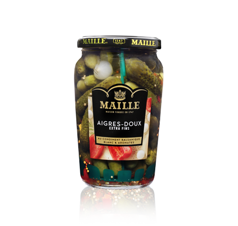 Maille Cornichons Aigres-Doux Extra-Fins Bocal 205g - 205 g